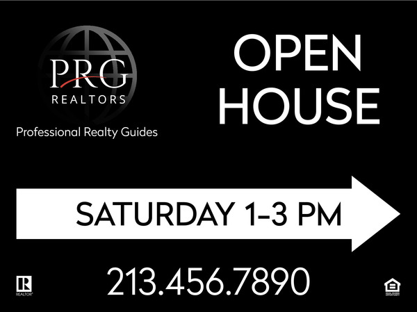 Directional Office Open House Sign Panel, 18h x 24w, 4mm Corrugated